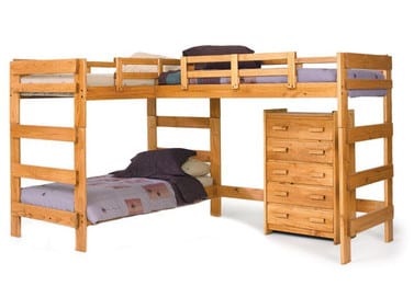 l shaped triple bunk bed